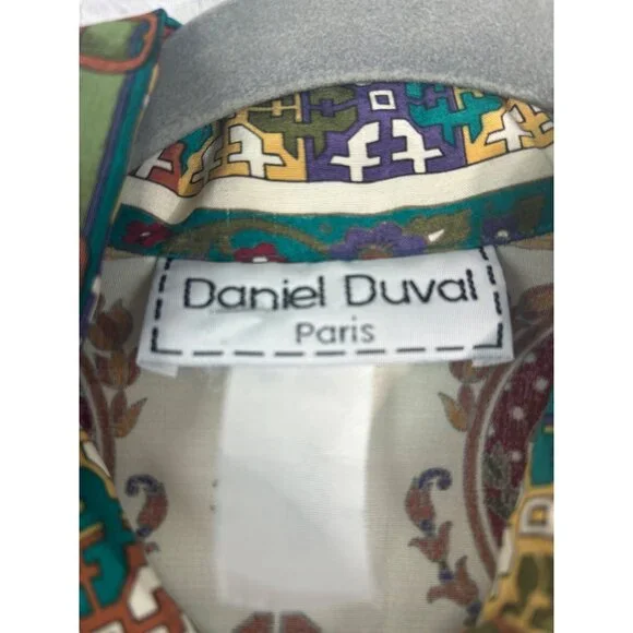 Vintage Daniel Duval Paris Multicolor Christmas Womens Blouse - Picture 4 of 10